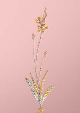 Gold Crystal Mosaic Flower