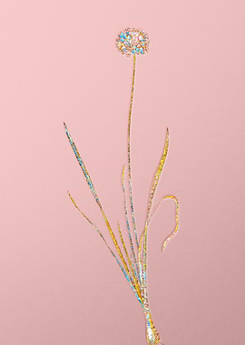 Gold Crystal Mosaic Flower