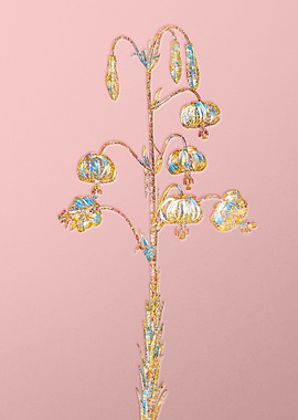 Gold Rainbow Mosaic Flower