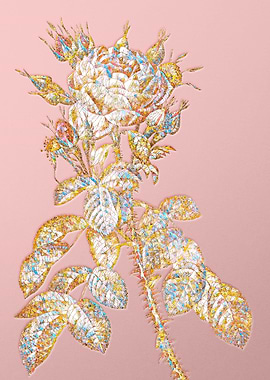 Gold Rainbow Mosaic Flower