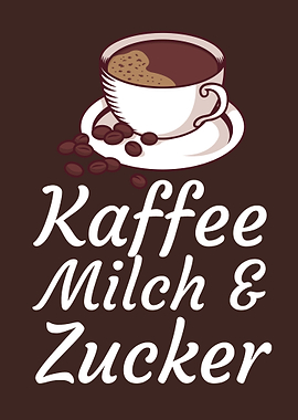 Kaffee Milch und Zucker