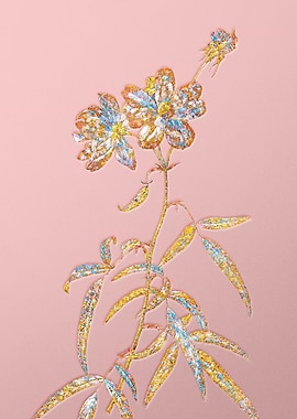 Gold Rainbow Mosaic Flower