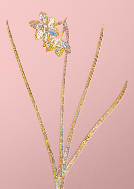 Pink Rainbow Mosaic Flower