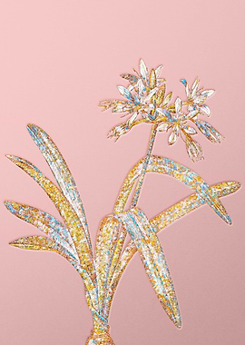 Gold Rainbow Mosaic Flower