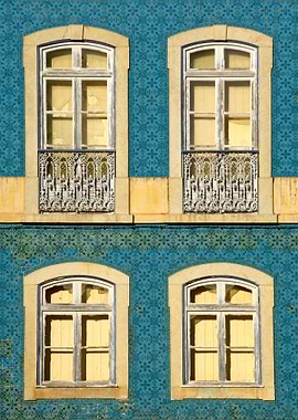 Windows and blue tiles 01