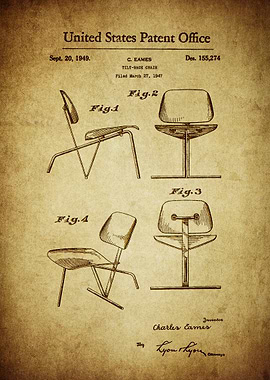 Eames Chair Patent Print