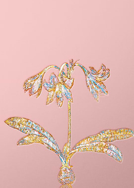 Pink Rainbow Mosaic Flower