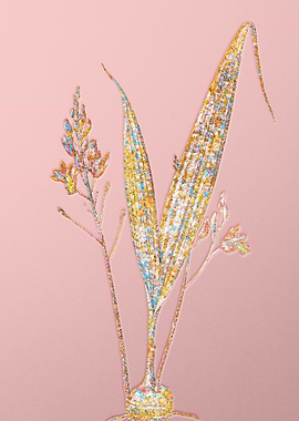 Pink Crystal Mosaic Flower