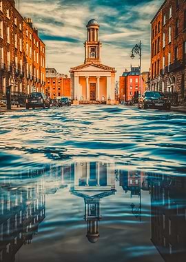 Flooded street concept