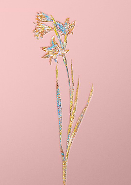 Gold Rainbow Mosaic Flower