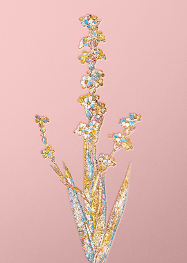 Gold Rainbow Mosaic Flower