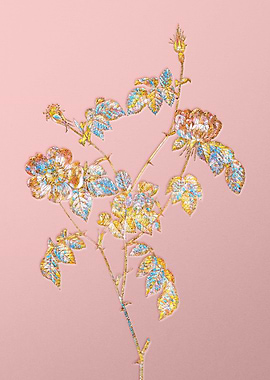 Pink Crystal Mosaic Flower