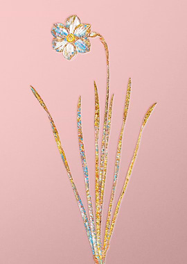 Pink Rainbow Mosaic Flower