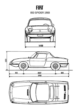 BNW Fiat 850 Spider 1968