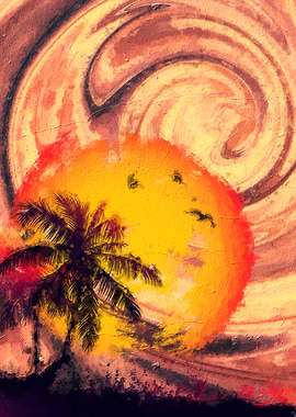 Beach Sunset Painting