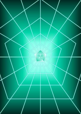 Turquoise Pentagon Dark