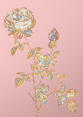 Pink Crystal Mosaic Flower