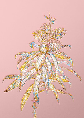 Pink Rainbow Mosaic Flower