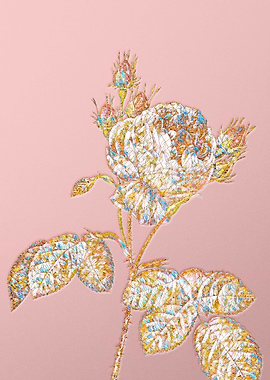 Pink Crystal Mosaic Flower