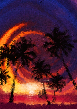 Beach Sunset Painting