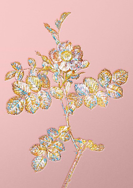 Pink Rainbow Mosaic Flower