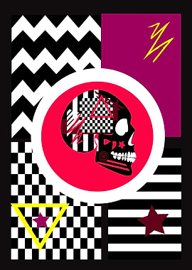 Colorful skull icon pop a