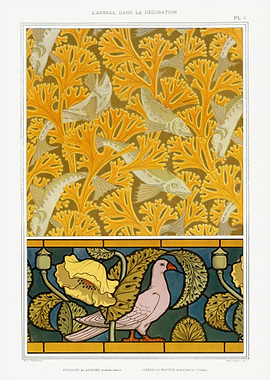 Fish and algae wallpaper