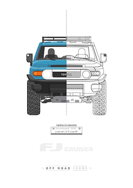 FJ Cruiser half color BW