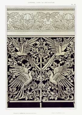 Cicadas and anemones doily