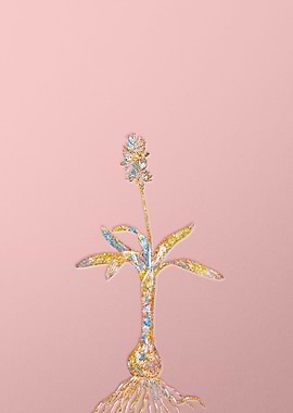 Gold Rainbow Mosaic Flower