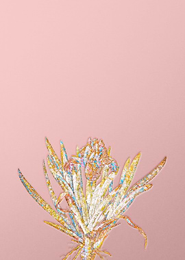 Gold Crystal Mosaic Flower