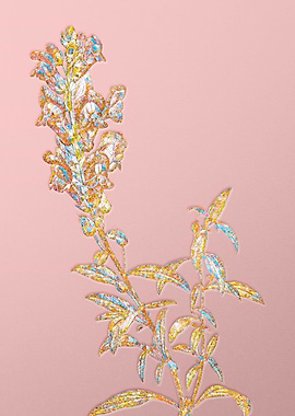 Gold Crystal Mosaic Flower