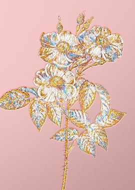 Pink Rainbow Mosaic Flower