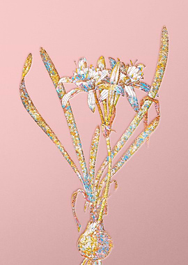 Gold Rainbow Mosaic Flower