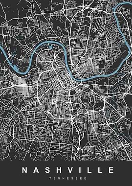 Map Nashville Tennessee US