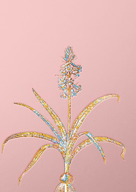 Gold Rainbow Mosaic Flower