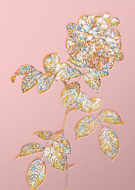 Gold Rainbow Mosaic Flower