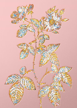 Gold Crystal Mosaic Rose