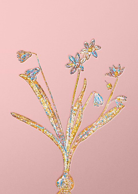 Gold Rainbow Mosaic Flower