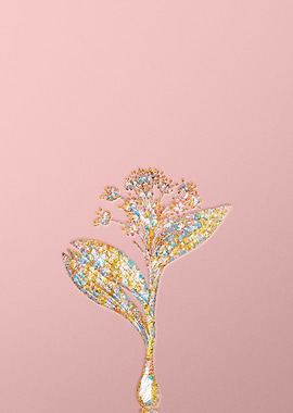 Gold Crystal Mosaic Flower