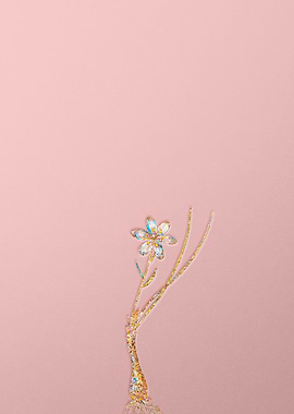 Gold Rainbow Mosaic Flower