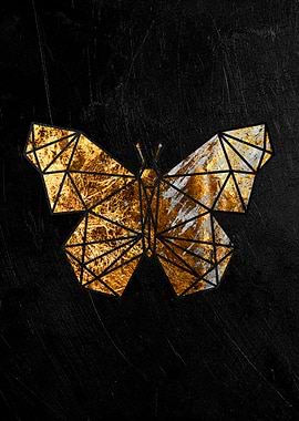 glden butterfly art poster