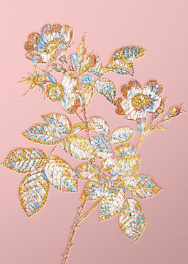 Pink Rainbow Mosaic Flower