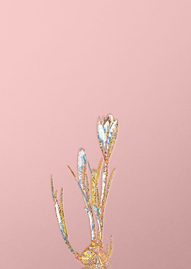 Pink Crystal Mosaic Flower