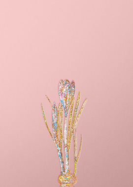 Pink Crystal Mosaic Flower