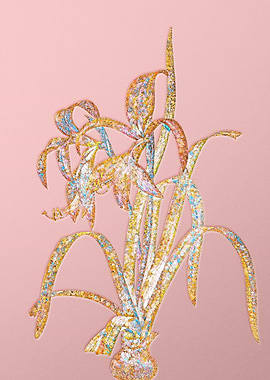 Pink Crystal Mosaic Flower