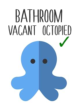 Funny Kids Bathroom Octo