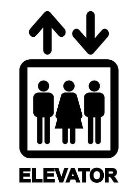 People Elevator Sign