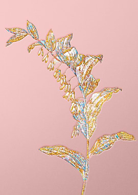 Gold Rainbow Mosaic Flower