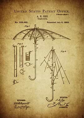 Umbrella Patent Print